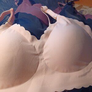 3 Pcs. Wireless Scalloped Cami Bras - 1XL